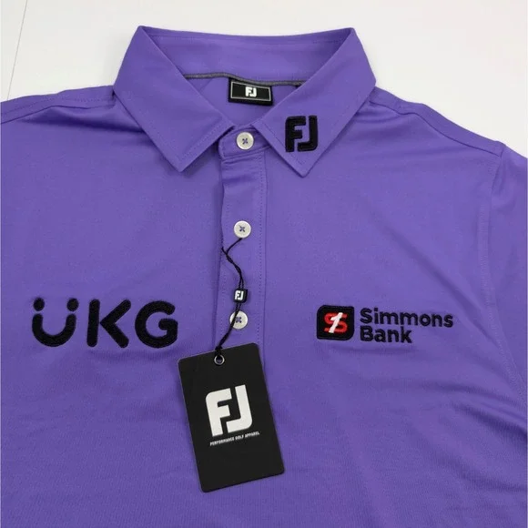 FootJoy Tour‎ Issue Polo Mens Small Purple Performance Golf Embroidered Logos